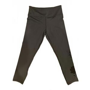 Zyia Active Black Leggings With Felt Flowers Size 12